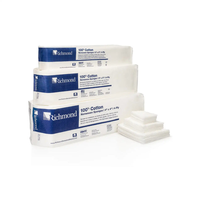 Richmond - 100% Cotton Nonwoven Sponges N/S 2x2 4-Ply 5000/Case