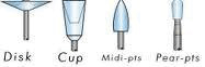 CompoSite Polishers, FG, Midi-Point, # 040, Fine, White, 12/Pk, 0299