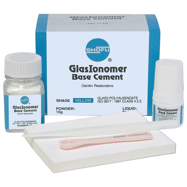 Glaslonomer Base Cement, Powder, 15 g/Bt, Yellow, 1/Pk, 1111