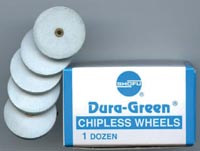 Chipless Finishing Wheels, Unmounted, # 7, 1.7 mm, Green, 12/Pk, 0455