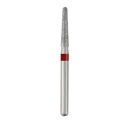 Piranha Diamond Burs, FG, Round End Taper, # 856-016, 1.6 mm, Fine, Red, 25/Pk, 856-016F