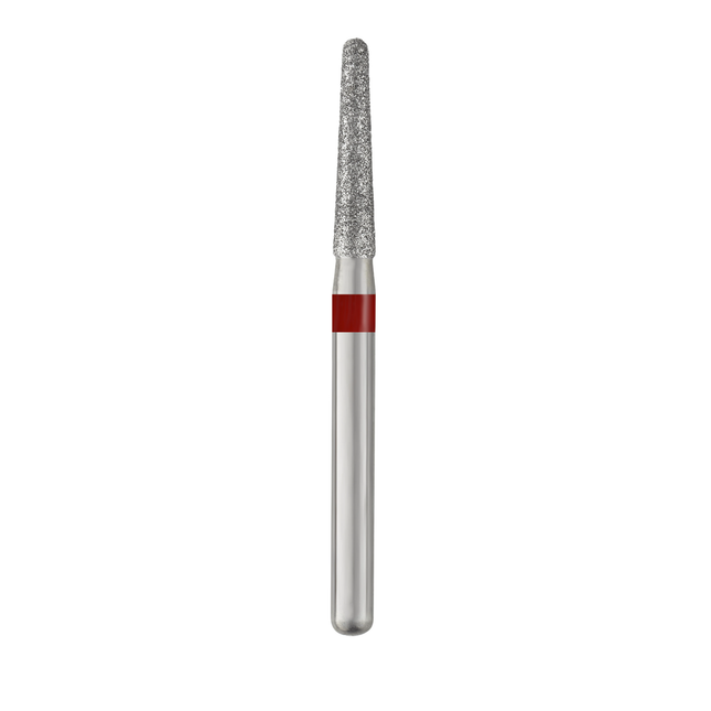 Piranha Diamond Burs, FG, Round End Taper, # 856-016, 1.6 mm, Fine, Red, 25/Pk, 856-016F