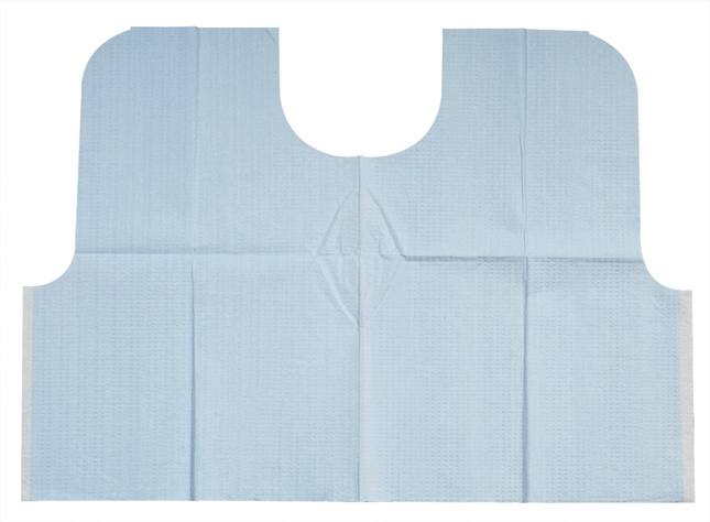 EveryDay Specialty Endo/Prophy Bibs, 2-Ply, 42" x 29", Extra Large, Blue, 50/Pk