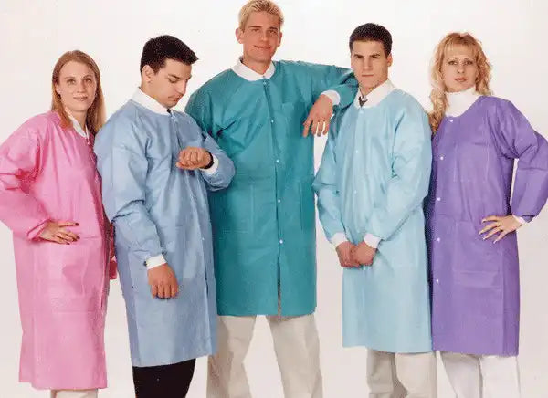 Extra-Safe Lab Coats Teal L 10/Pk