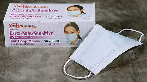 Valumax - Extra-Safe Sensitive Earloop Mask Sky Blue 50/Box