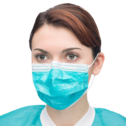 Extra-Safe Sensitive Earloop Mask Teal 50/Box, 5430E-TE