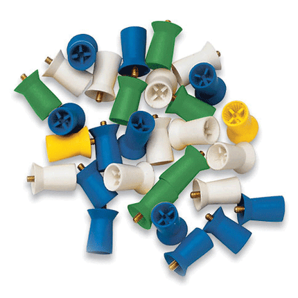 Densco Prophy Cups, Screw Shank, Soft Rubber with Skirt, Ribs Only, Blue, 144/Pk, 85112