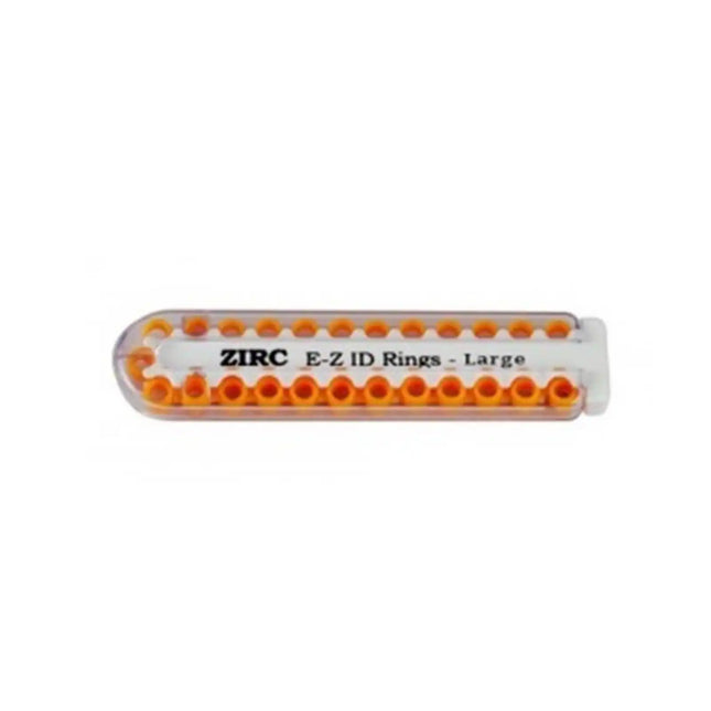 Zirc - E-Z ID Instrument Rings, Large, Neon Orange, 25/Pk, 70Z200Q