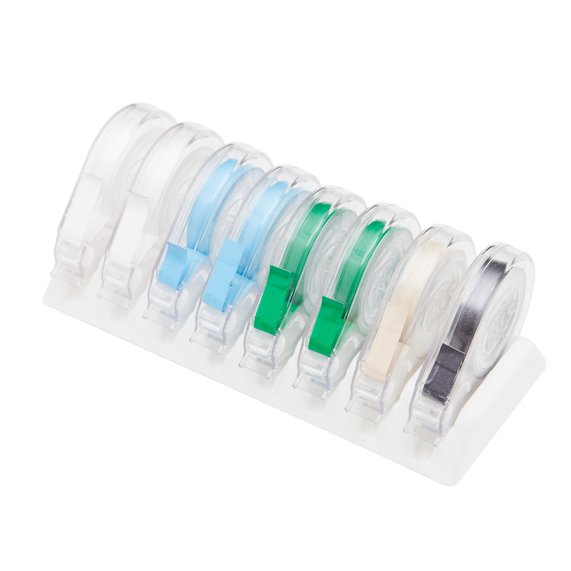 E-Z ID Tape System Kit, 3' x 1/4", Assorted Pastel, 8/Pk, 70Z305