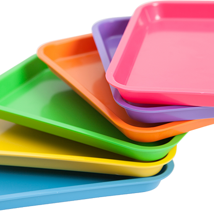 Mini Flat Set-Up Trays, Plastic, Vibrant Yellow, 1/Pk, 20Z101O