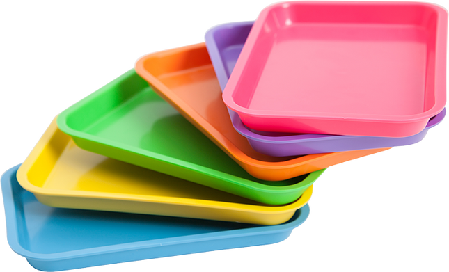 Mini Flat Set-Up Trays, Plastic, White, 1/Pk, 20Z101A