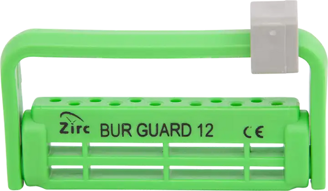 Zirc - Steri-Bur Guard 12 Hole Neon Green Ea