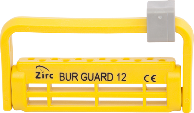 Steri-Bur Guard Plastic Bur Block, 12-Hole, Neon Yellow, 1/Pk, 50Z406O