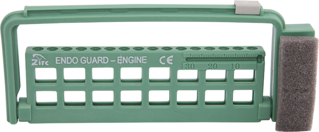 Steri-Endo Guard, 16-Hole, for Engine and Hand Files, 5 3/8" x 3/8" x 2 3/16", Green, 1/Pk, 50Z452D