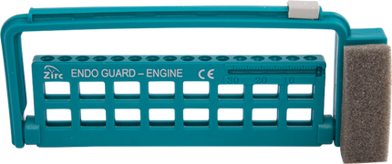 Steri-Endo Guard, 16-Hole, for Engine and Hand Files, 5 3/8" x 3/8" x 2 3/16", Teal, 1/Pk, 50Z452J