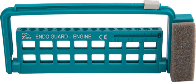 Steri-Endo Guard, 16-Hole, for Engine and Hand Files, 5 3/8" x 3/8" x 2 3/16", Teal, 1/Pk, 50Z452J