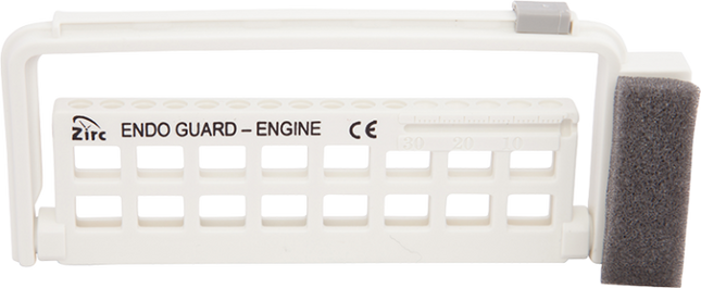 Steri-Endo Guard, 16-Hole, for Engine and Hand Files, 5 3/8" x 3/8" x 2 3/16", White, 1/Pk, 50Z452A