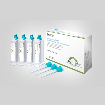 Aquasil Ultra+ VPS Impression Material, Cartridge Refill Pack, Heavy Body, Fast Set, 50 ml, Mint, Light Green, 4/Pk