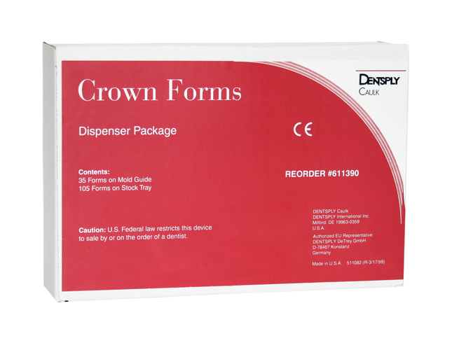 Strip Off Transparent Crown Forms, Right Central, Extra Large, 10 mm, A4, 5/Pk