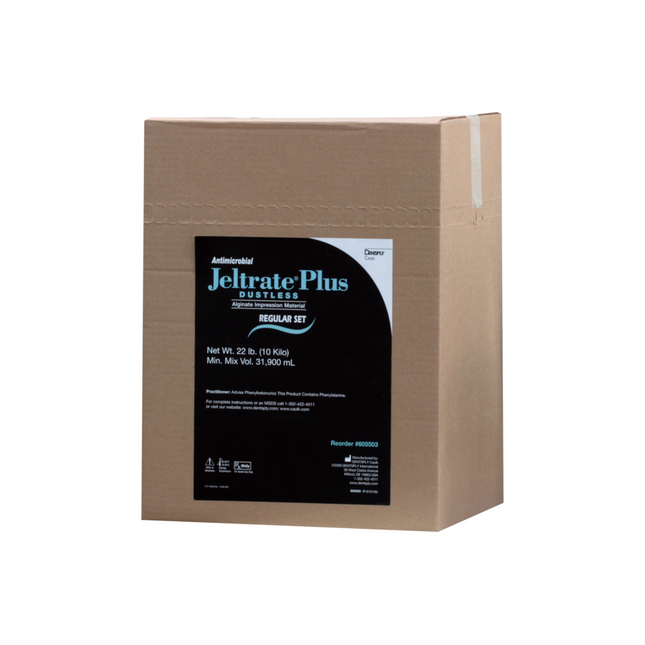 Jeltrate Plus Antimicrobial Alginate Impression Material, Dustless, Fast Set, Can, 22 lb, 1/Pk, 605603