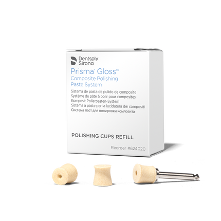 Prisma Gloss Polishing Cup with Mandrel, RA, Refill, 100/Pk, 624020