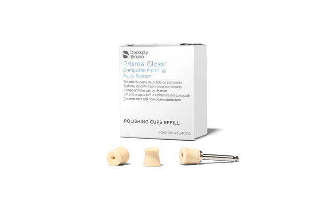 Prisma Gloss Polishing Cup with Mandrel, RA, Refill, 100/Pk, 624020