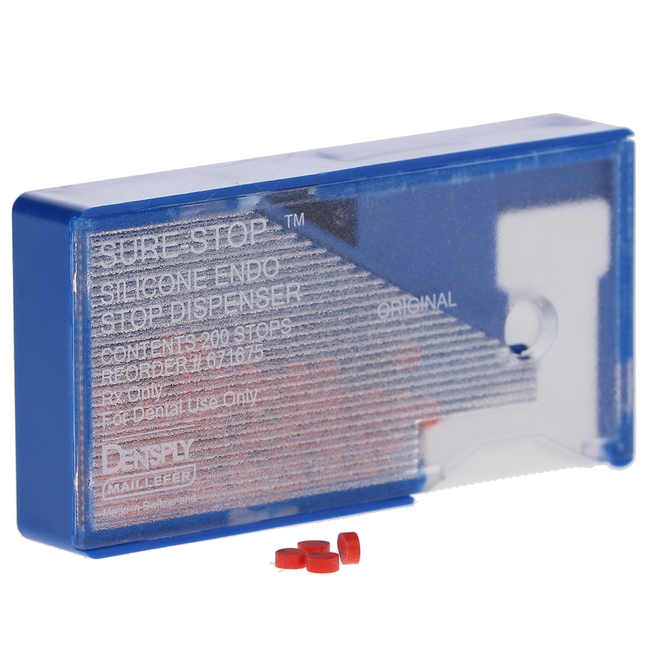 Sure-Stop Silicone Endo Stops, with Dispenser, Red, 200/Pk, 671675