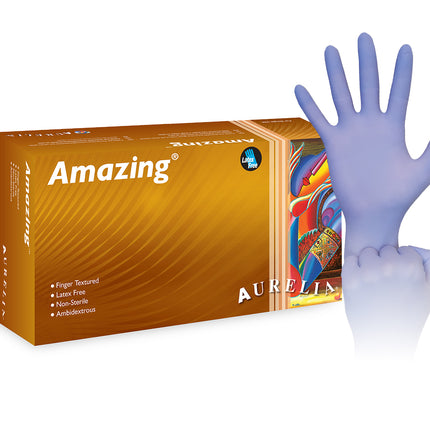 Aurelia Amazing Nitrile Examination Gloves, Powder-Free, Small, 300/Box, 92886