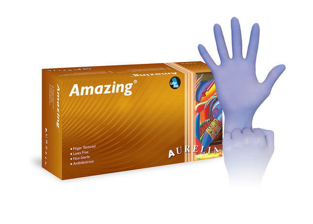 Aurelia Amazing Nitrile Examination Gloves, Powder-Free, Extra Large, 300/Box