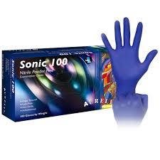 Aurelia SONIC 100 Nitrile Gloves Cobalt Blue 100/Box Medium, 9377B7
