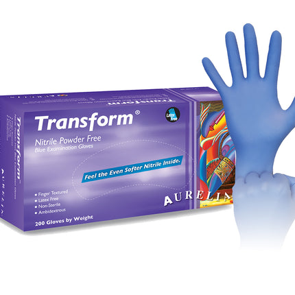 Aurelia Transform Nitrile Examination Gloves, Extra Small, Transblue, 200/Box, 98895