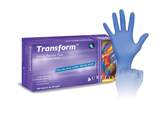 Aurelia Transform Nitrile Examination Gloves, Extra Large, Transblue, 200/Box