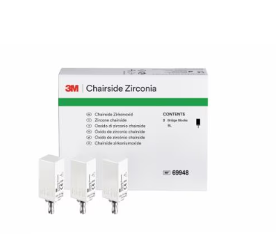 Chairside Zirconia Bridge Block 39mm Refill Bleach 3/Pk