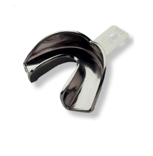COE #122 Small Lower Full-Arch Nickel-Plated Solid Impression Tray