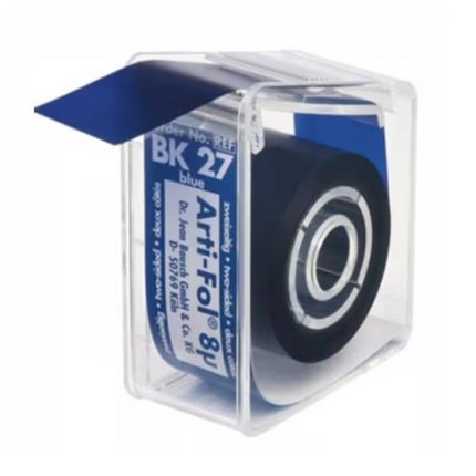 Arti-Fol II Ultra-Thin Two-Sided Articulating Film, 8 microns, 22 mm x 20 m, Blue/Blue, 1 Roll/Pk, BK27