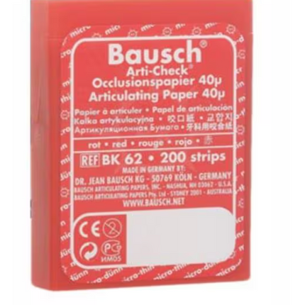 Arti-Check Articulating Paper Strips, Pre-Cut, 40 microns, Red, 200/Pk, BK62