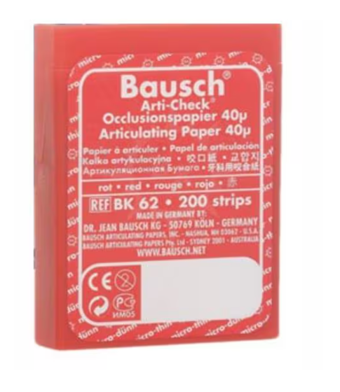 Arti-Check Articulating Paper Strips, Pre-Cut, 40 microns, Red, 200/Pk, BK62