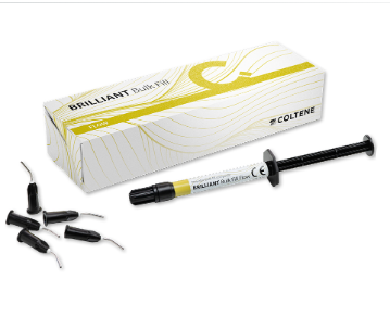 BRILLIANT Bulk Fill Flow Multi-shade 4mm Bulk Composite, Syringe (1) 2.3 g and (11) Application Needles, 60033280