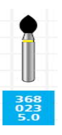 Alpen x1 Single-Use Diamond Burs, FG, Football, # 368, 2.3 mm, Extra Fine, Yellow, 25/Pk, X368EF023