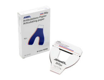 Hanel Articulating Paper Sheets, 80 microns, Blue/Red, 72 Sheets/Box, 480364