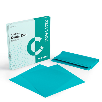 Hygenic Non-Latex Dental Dams, 6" x 6", Medium, Green, 15/Pk, H09105