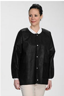 Extra-Safe Jacket - Black Medium 10/Pk. Hip-Length, Light-Weight, Breathable