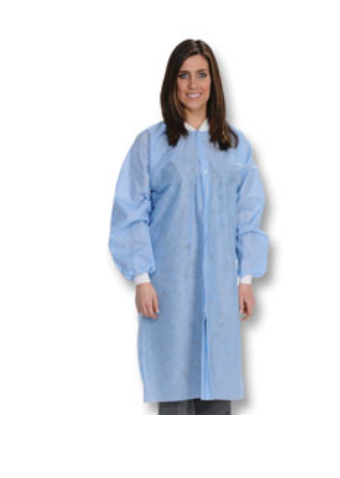Easy-Breathe Lab Coat Ceil Blue 10/Pk Small