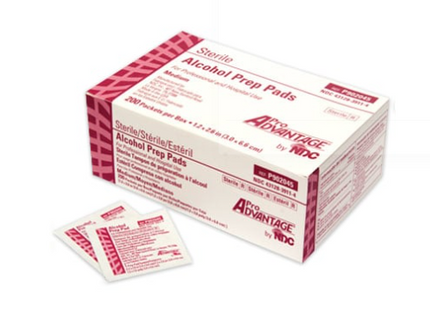 Alcohol Prep Pad, Sterile, Medium, 1.13' x 2.25' (pad size), box of 200, P902045