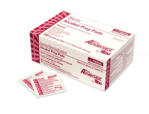 Alcohol Prep Pad, Sterile, Medium, 1.13' x 2.25' (pad size), box of 200, P902045
